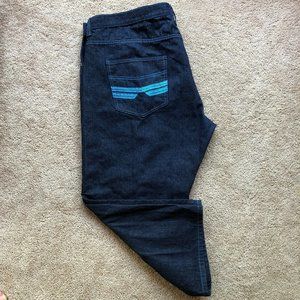 Jinzu Men's Jeans with Blue embroidery 52x34